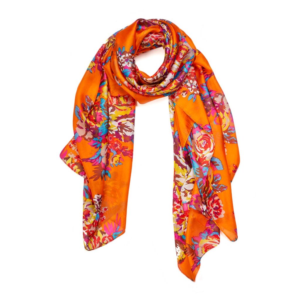 Habutai Silk Scarf Orange 510614131302202 1
